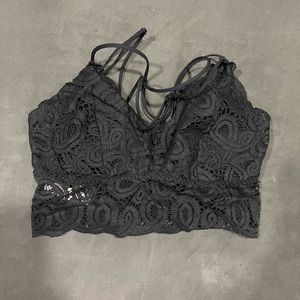 PINK black lace bralett. Size S.